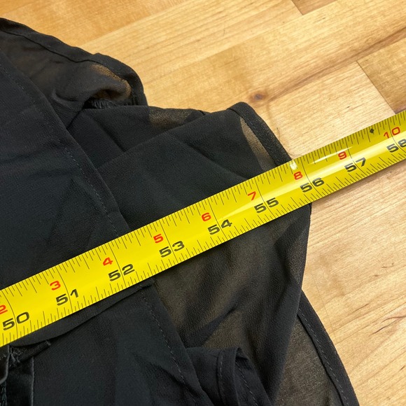 Lulus Black Strapless Ruched Chiffon Maxi Dress Evening Gown Luxe Large NWT - Picture 9 of 9